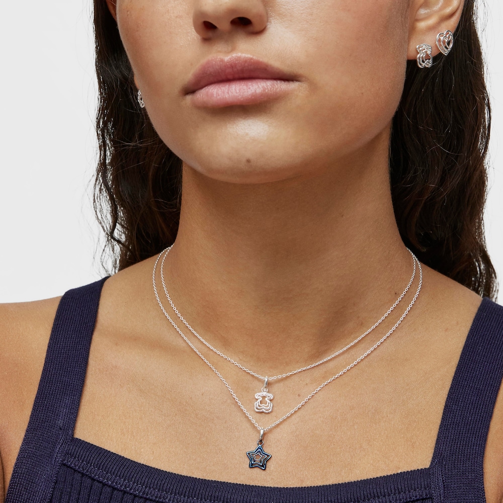 Bickie silver triple bear Necklace