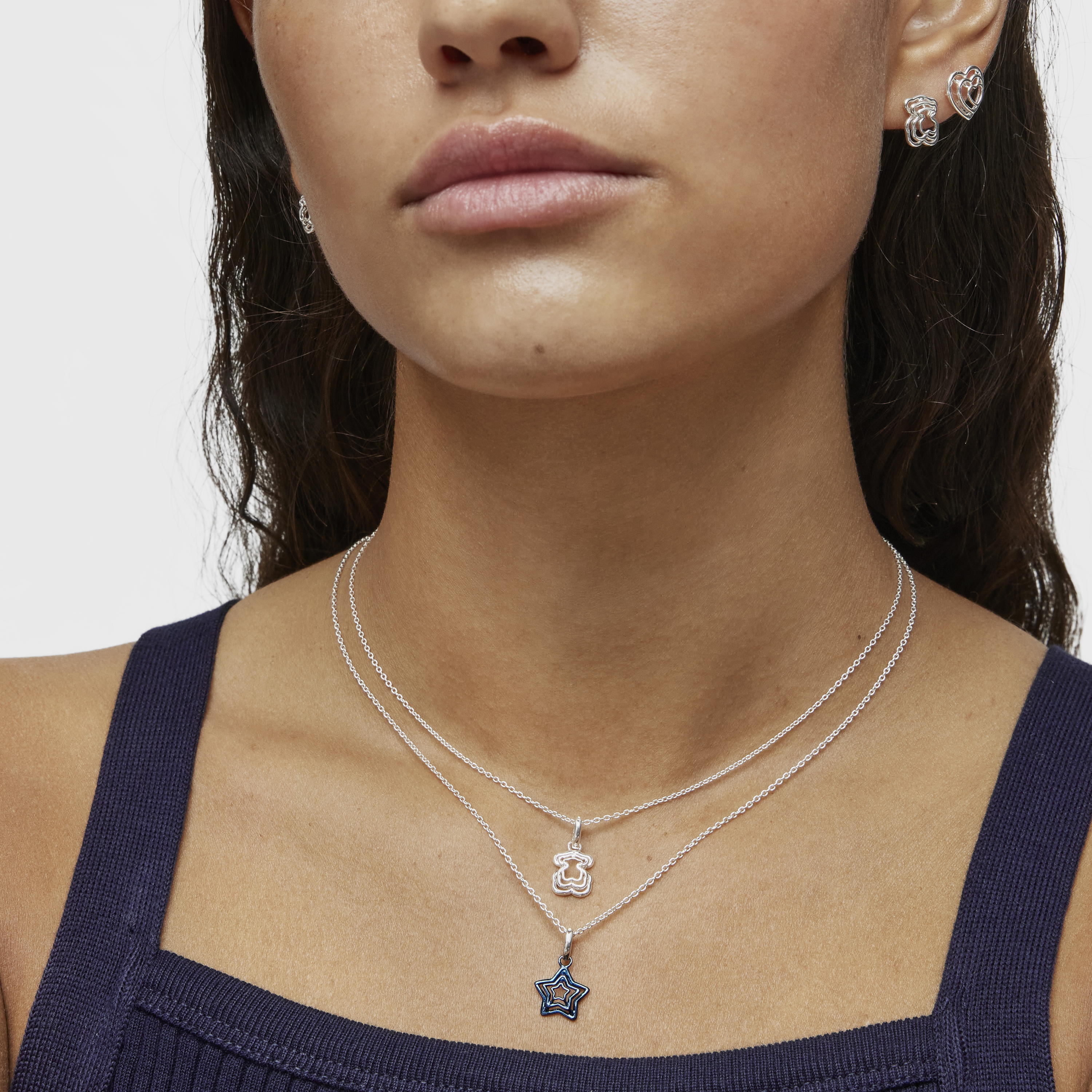 Bickie silver triple bear Necklace