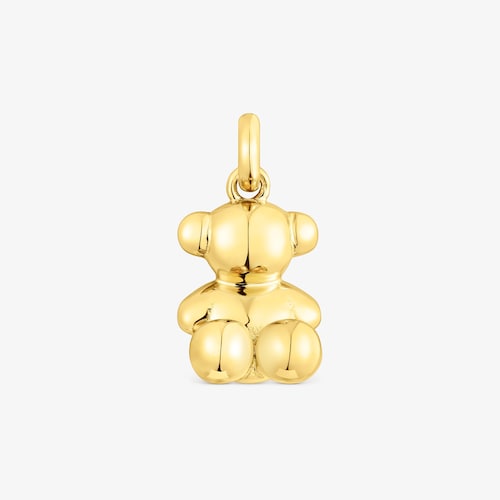 Dije oso mediano con ba&ntilde;o de oro 18 kt sobre plata Bold Bear