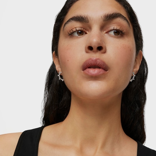 Bold Bear 12 mm silver Hoop earrings