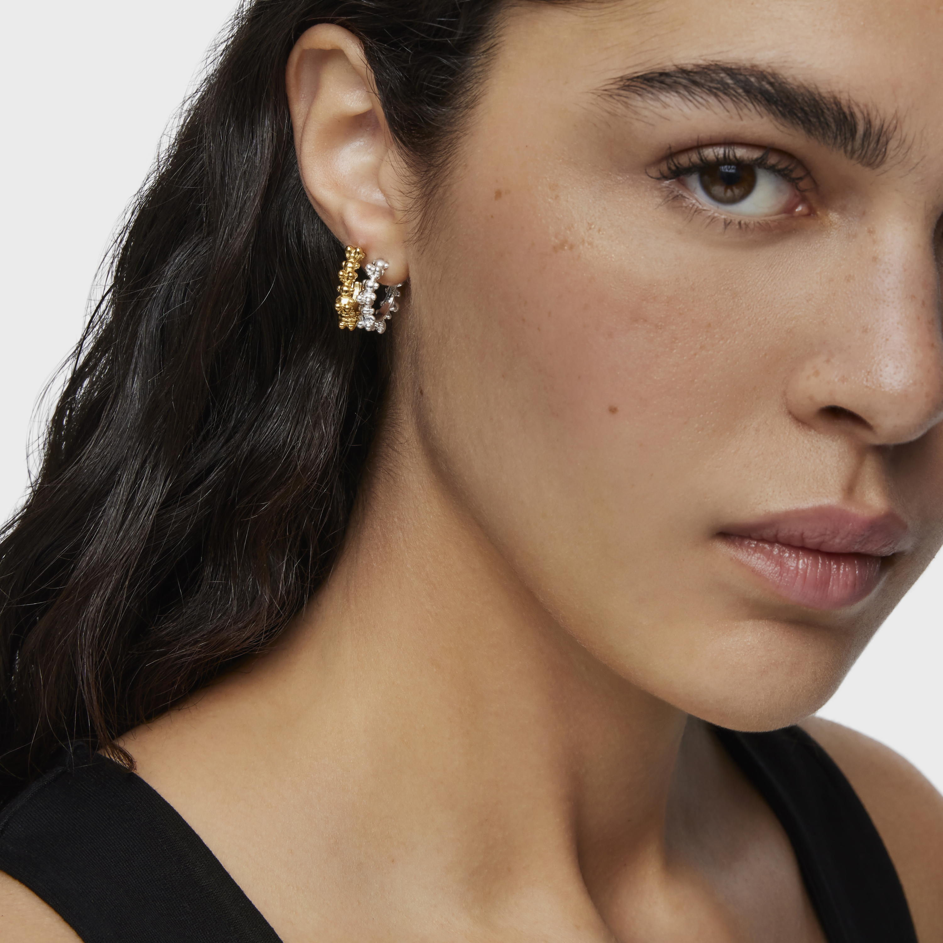 Bold Bear 12 mm silver Hoop earrings