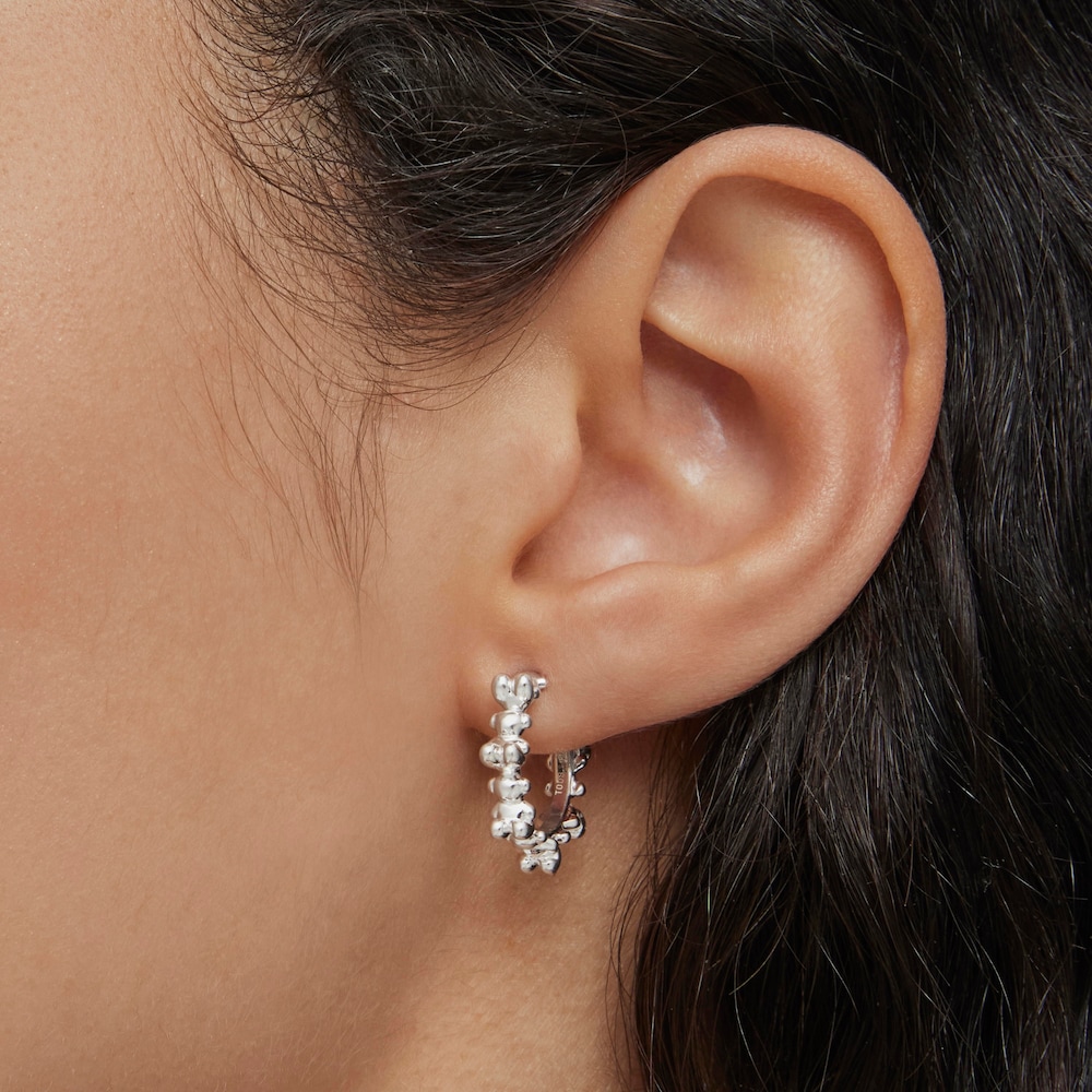 Pendientes de aro de plata 12 mm Bold Bear