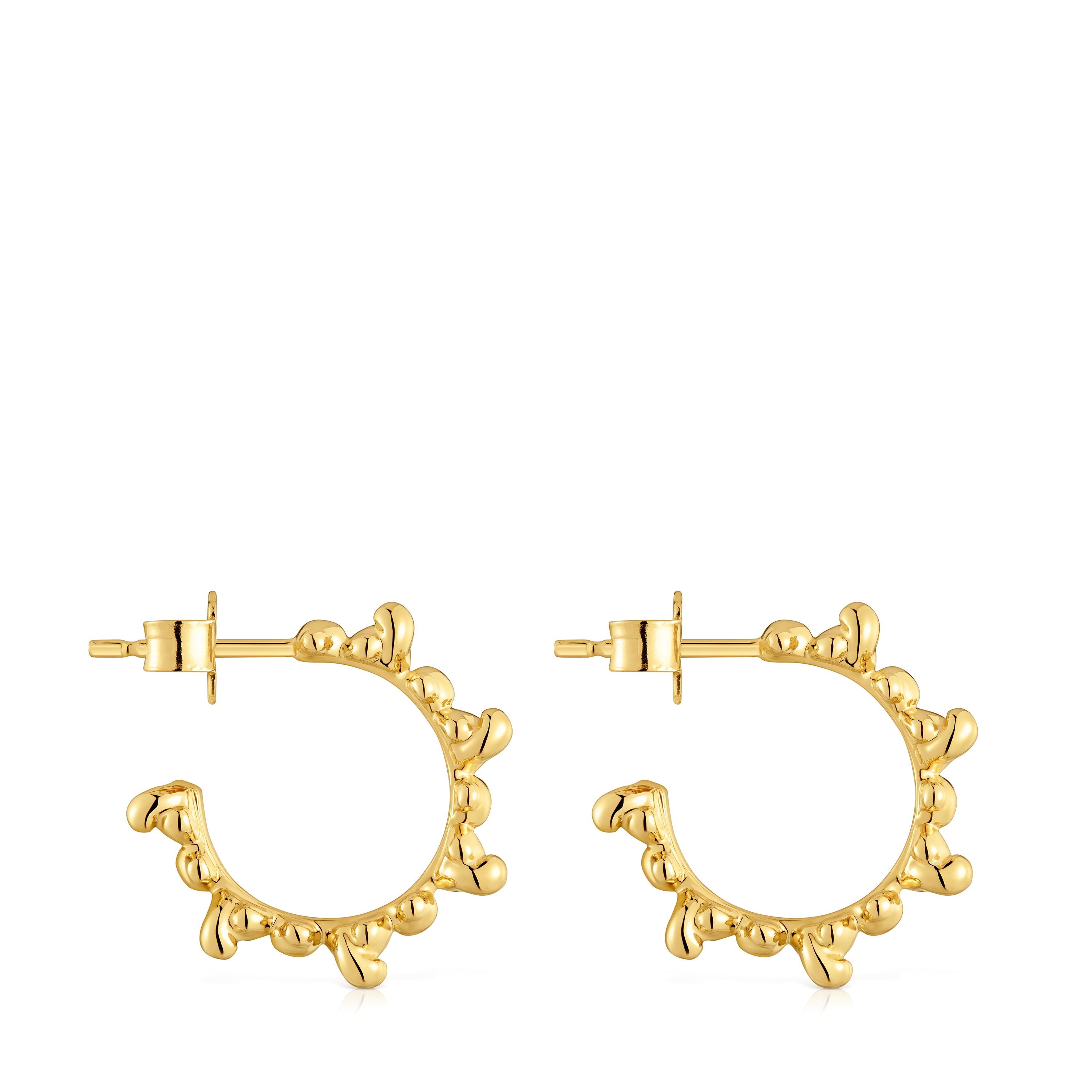 Bold Bear 12 mm hoop earrings with 18kt gold plating over silver