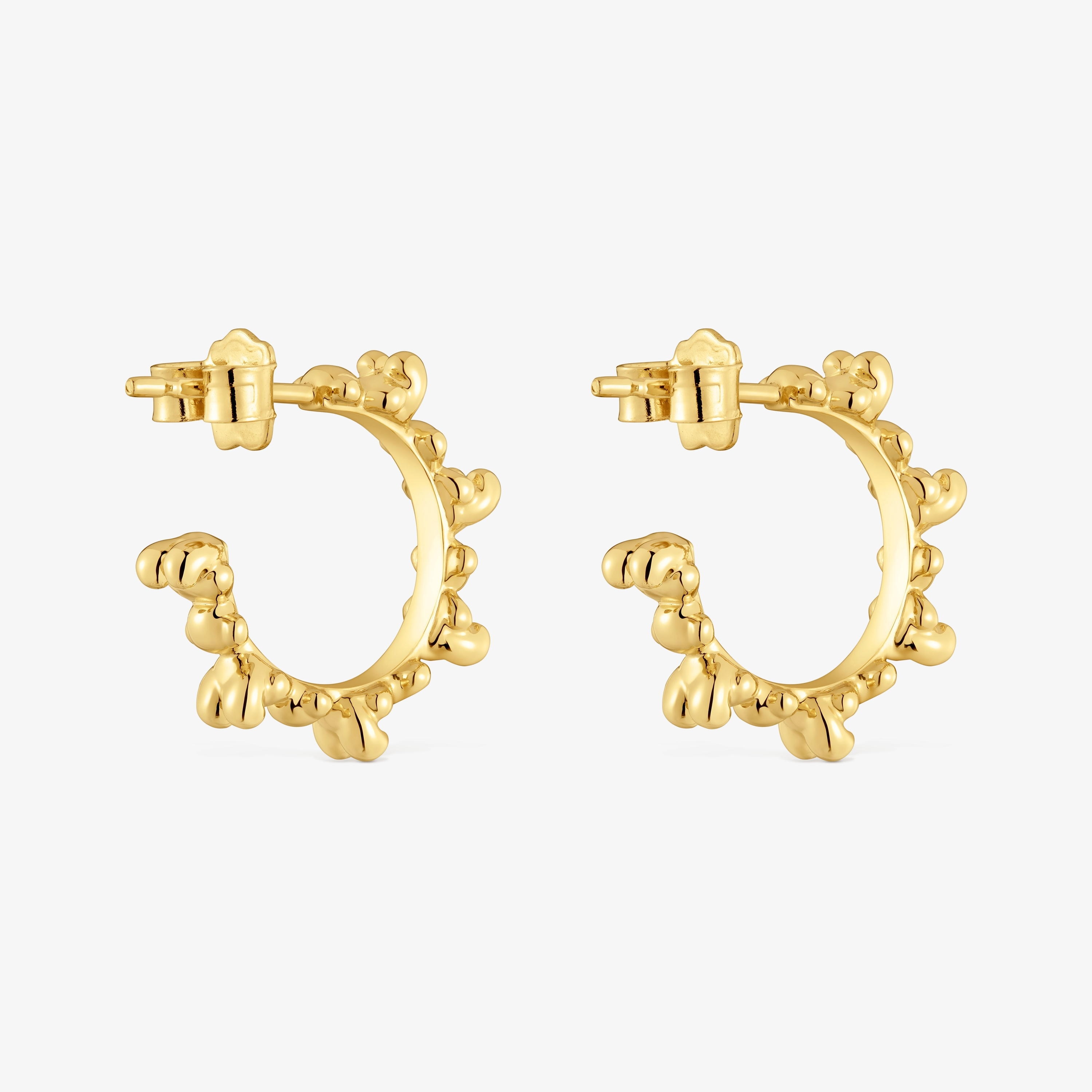 Bold Bear 12 mm hoop earrings with 18K gold vermeil