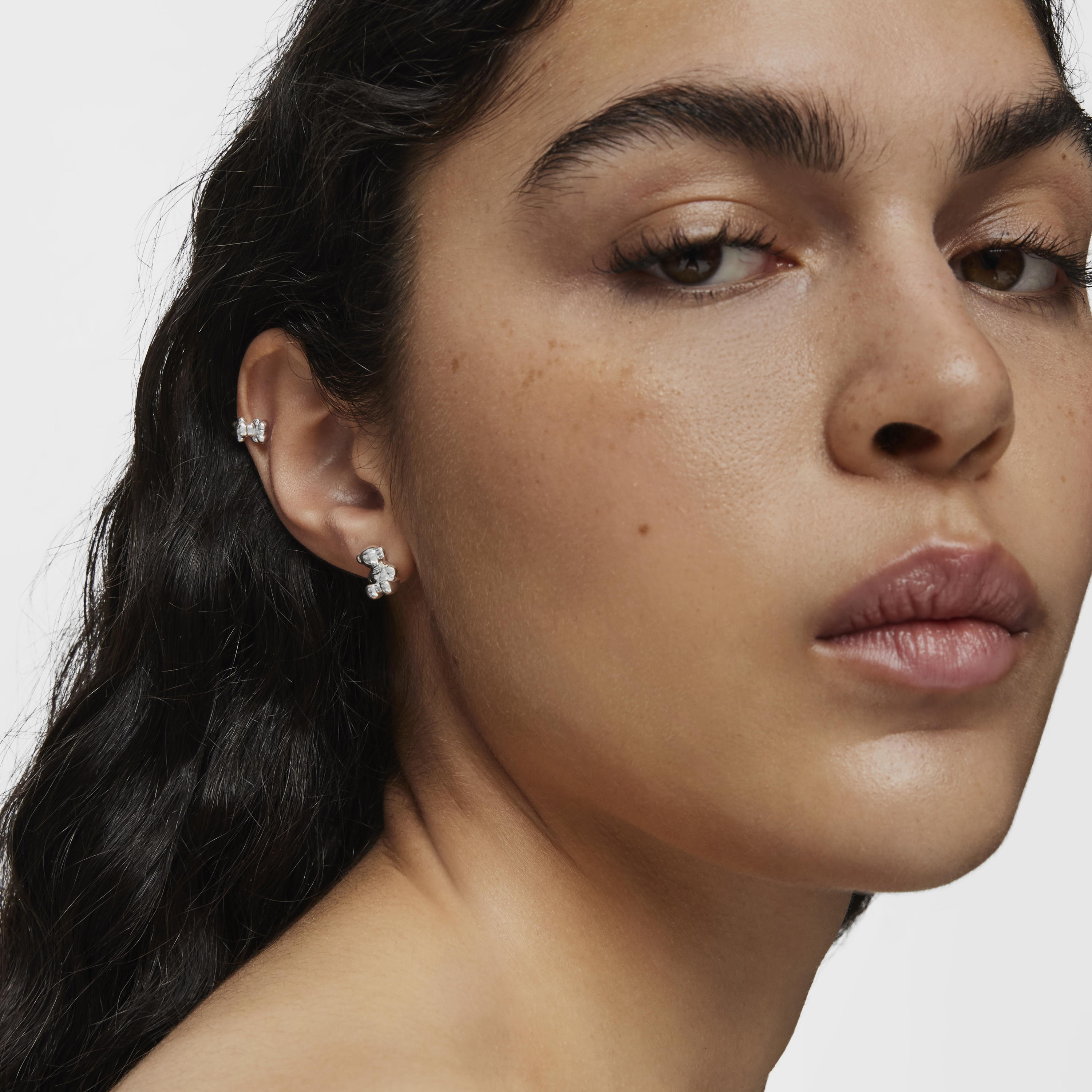Bold Bear 10 mm silver Earrings