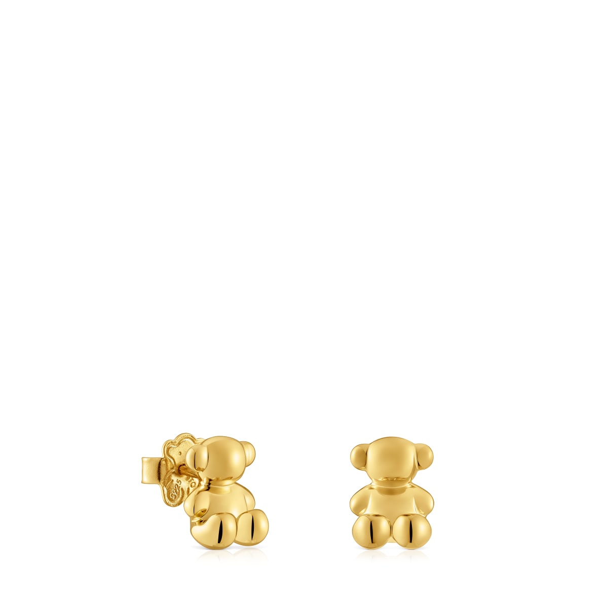 Pendientes oso con baño de oro 18 kt sobre plata 10 mm Bold Bear