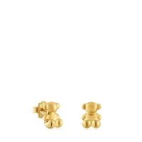 Pendientes oso con baño de oro 18 kt sobre plata 10 mm Bold Bear