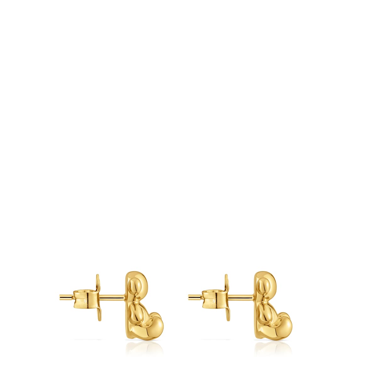 Pendientes oso con baño de oro 18 kt sobre plata 10 mm Bold Bear