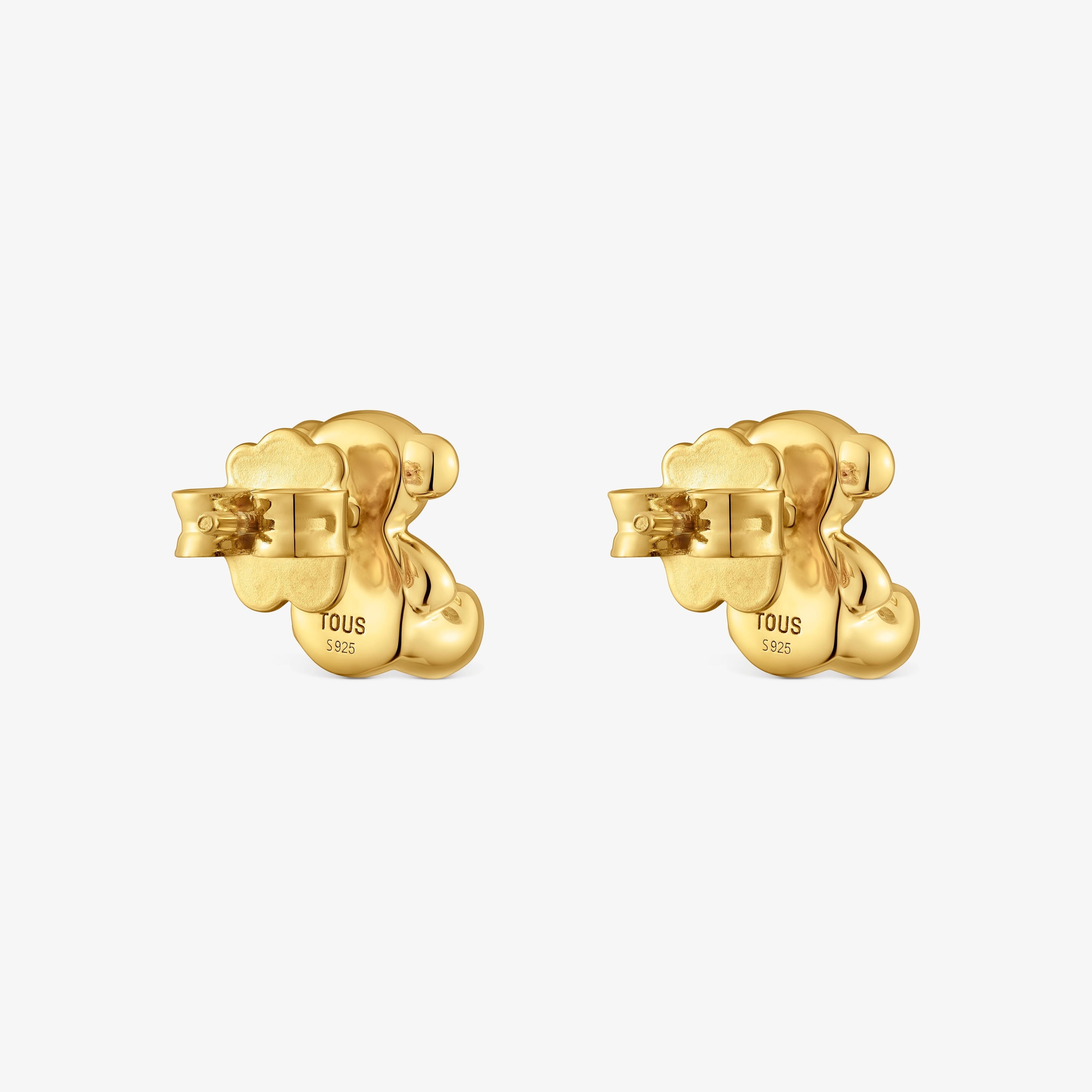 Bold Bear 10 mm bear Earrings with 18K gold vermeil