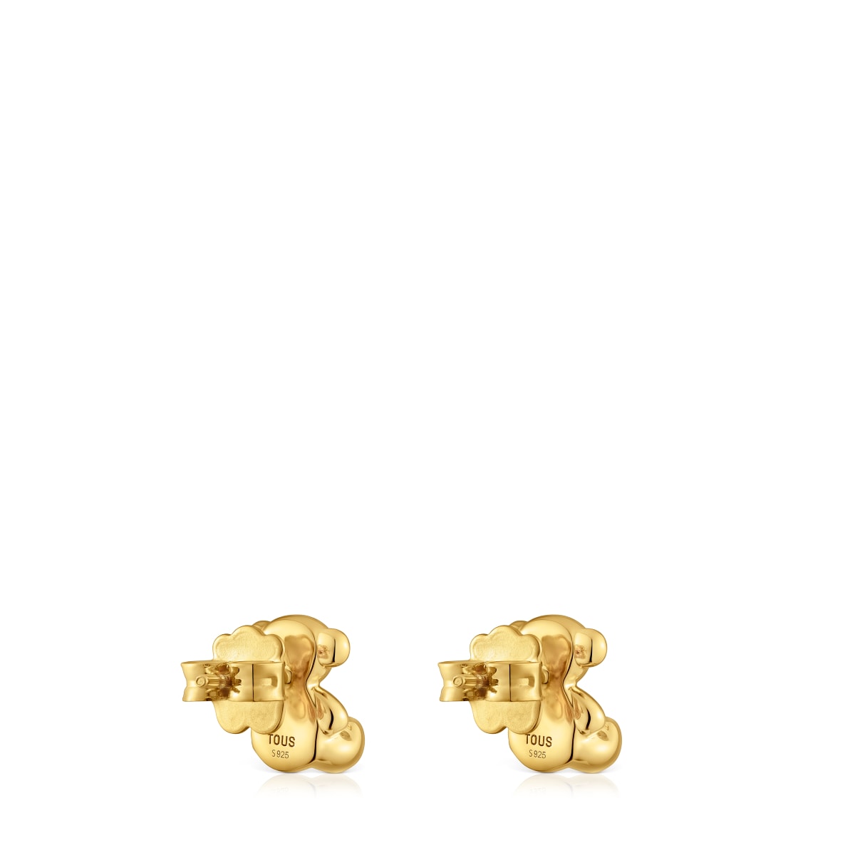 Pendientes oso con baño de oro 18 kt sobre plata 10 mm Bold Bear