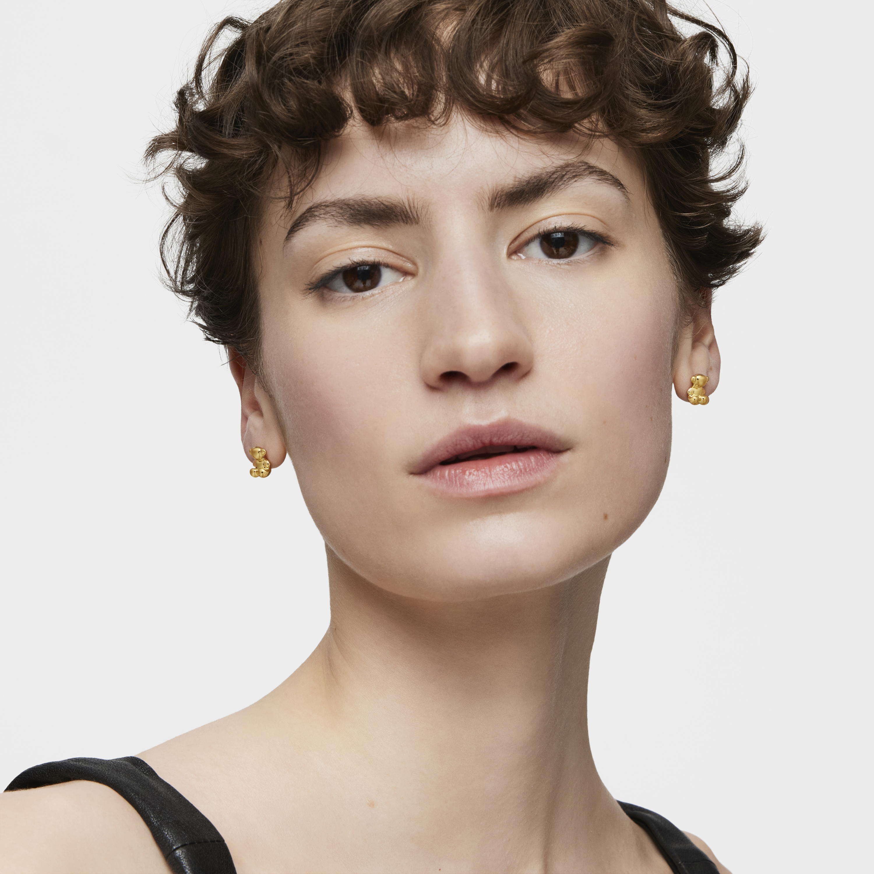 Bold Bear 10 mm bear Earrings with 18kt gold plating over silver