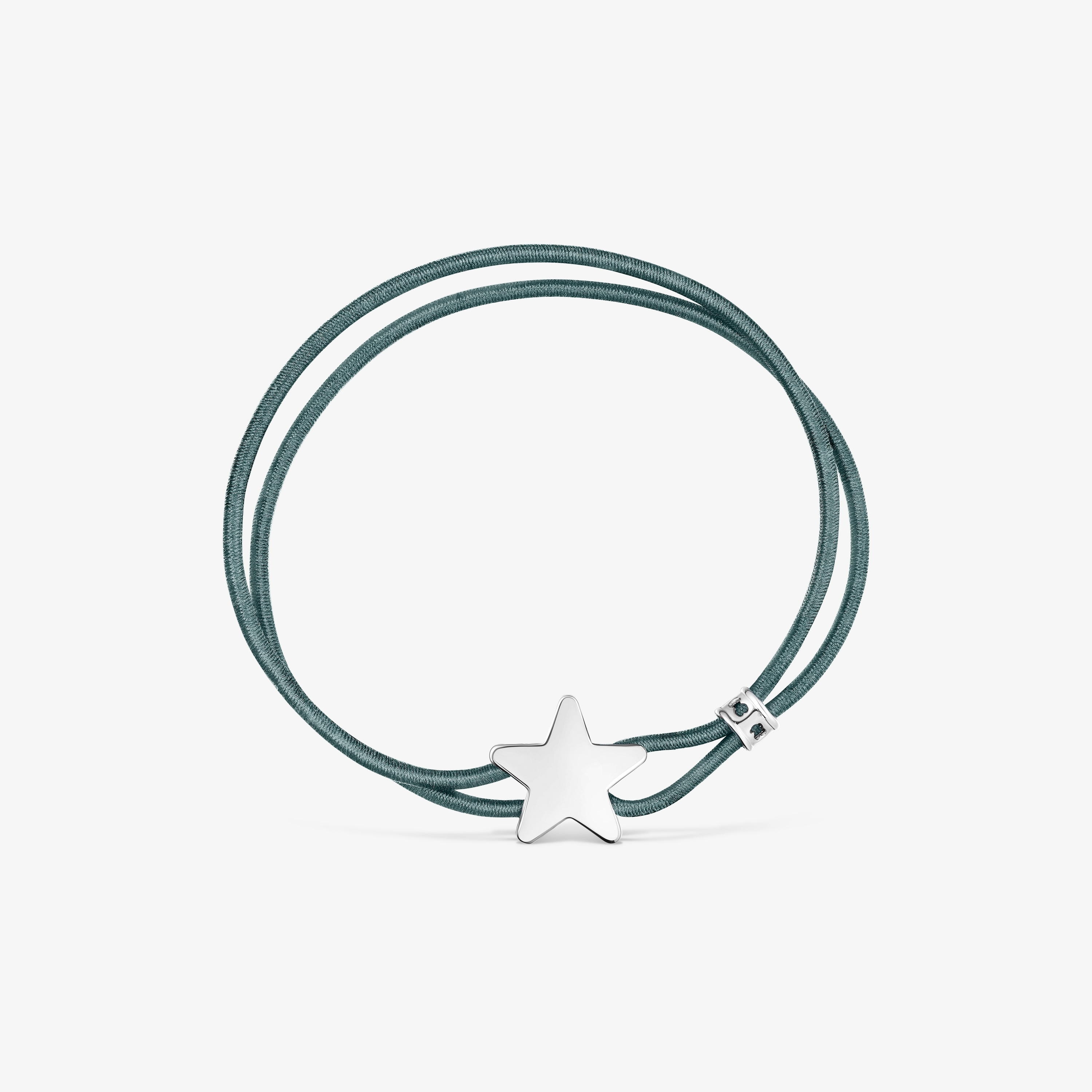 Green elastic Sweet Dolls Bracelet with silver star