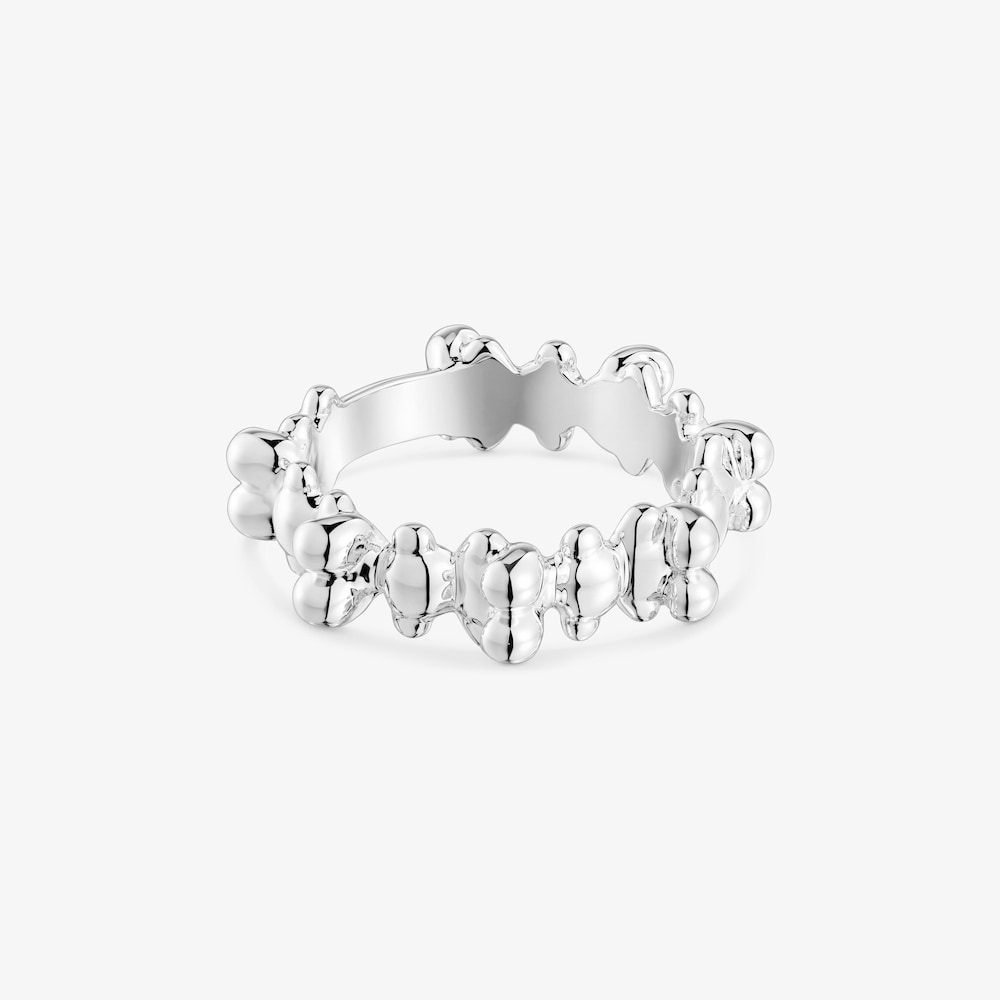 Medium silver Ring with bear motifs Bold Bear