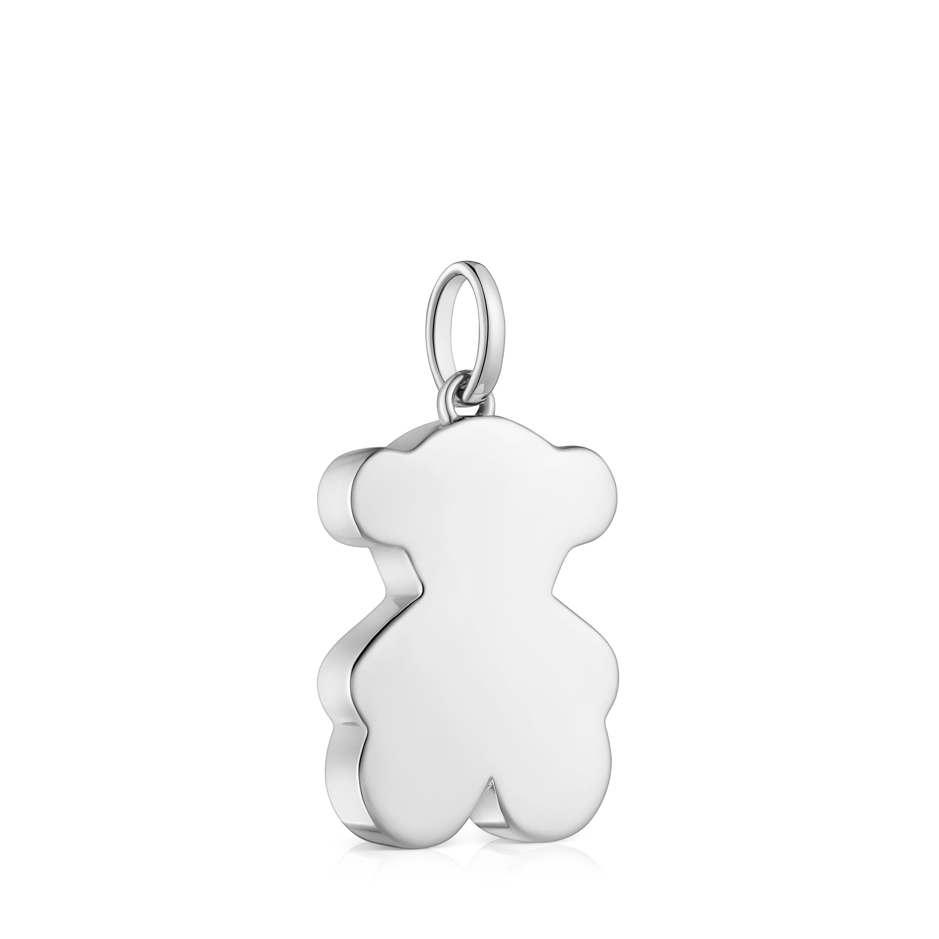 TOUS Silberanhänger Mit Bärenmotiv – 1,5 Cm, 925 Silber, Mit Perlmutt, Elegantes Damen-Schmuckstück