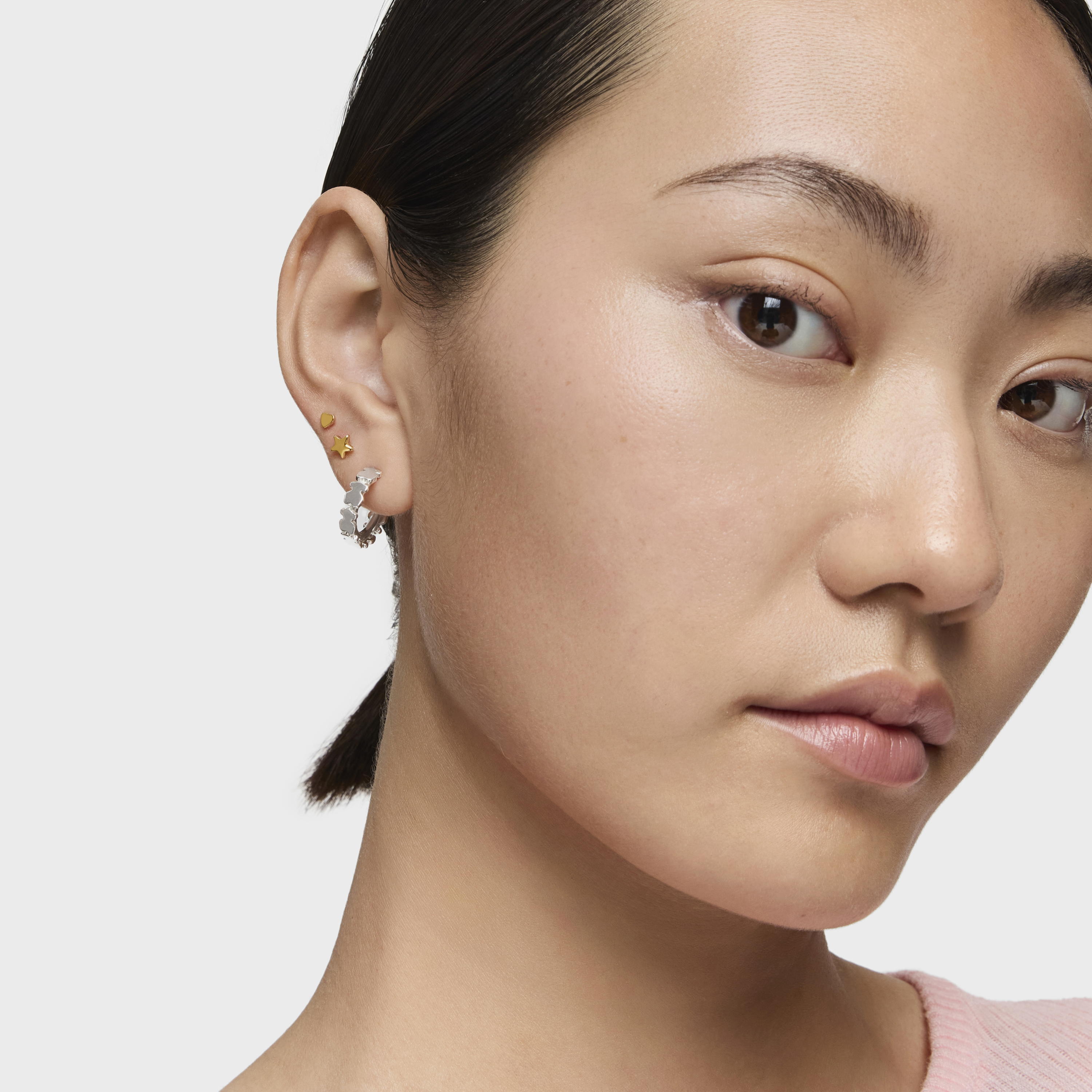 Silver Straight hoop Earrings