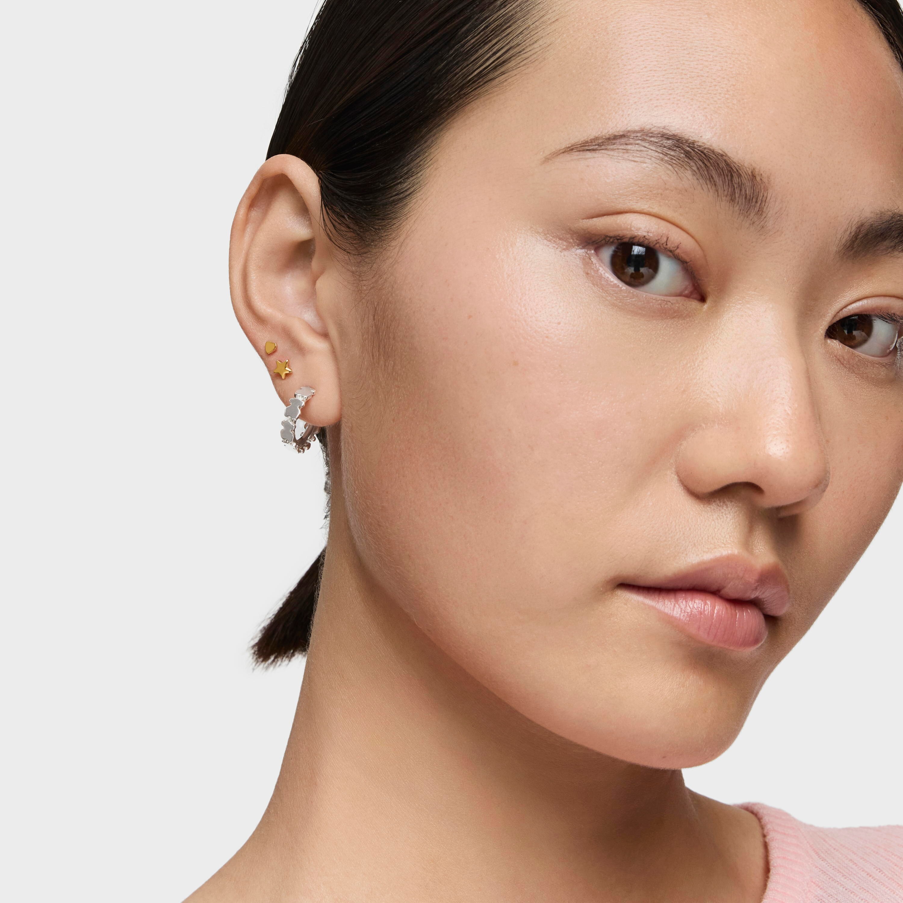 Silver Straight hoop Earrings