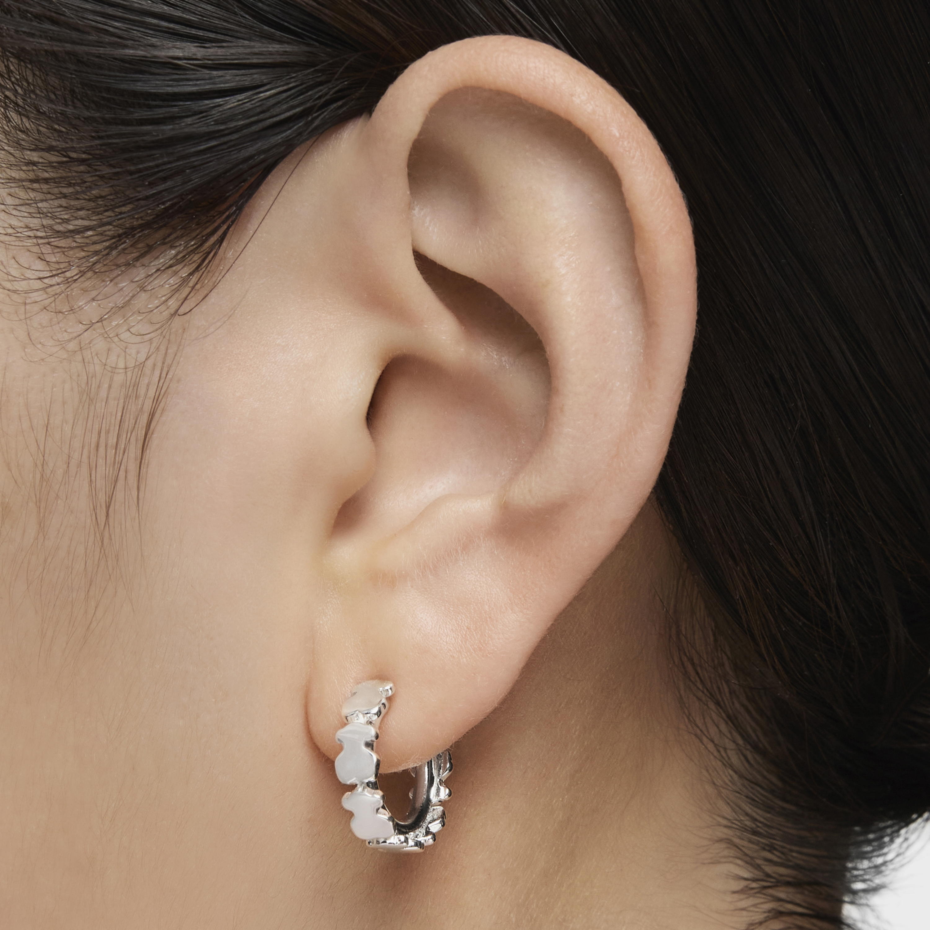 Silver Straight hoop Earrings