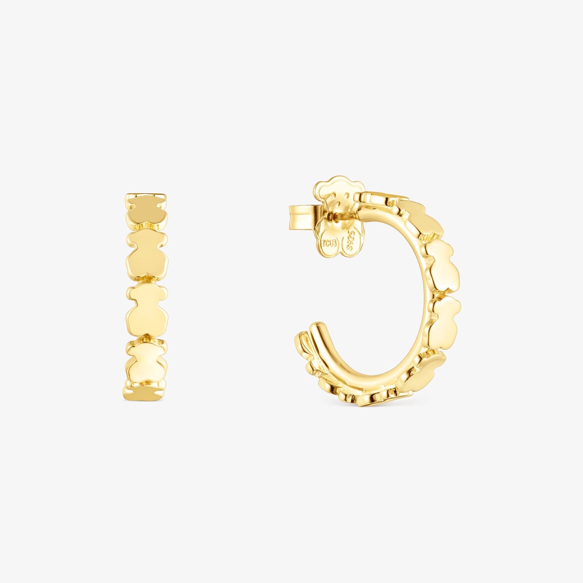 Tous - Pendientes Aro Con Baño De Oro 18 Kt Sobre Plata Straight - Dorado