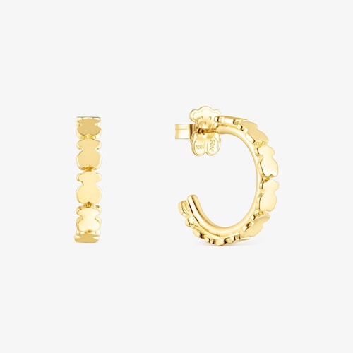 Arracades aro Straight amb bany d'or 18 kt sobre plata