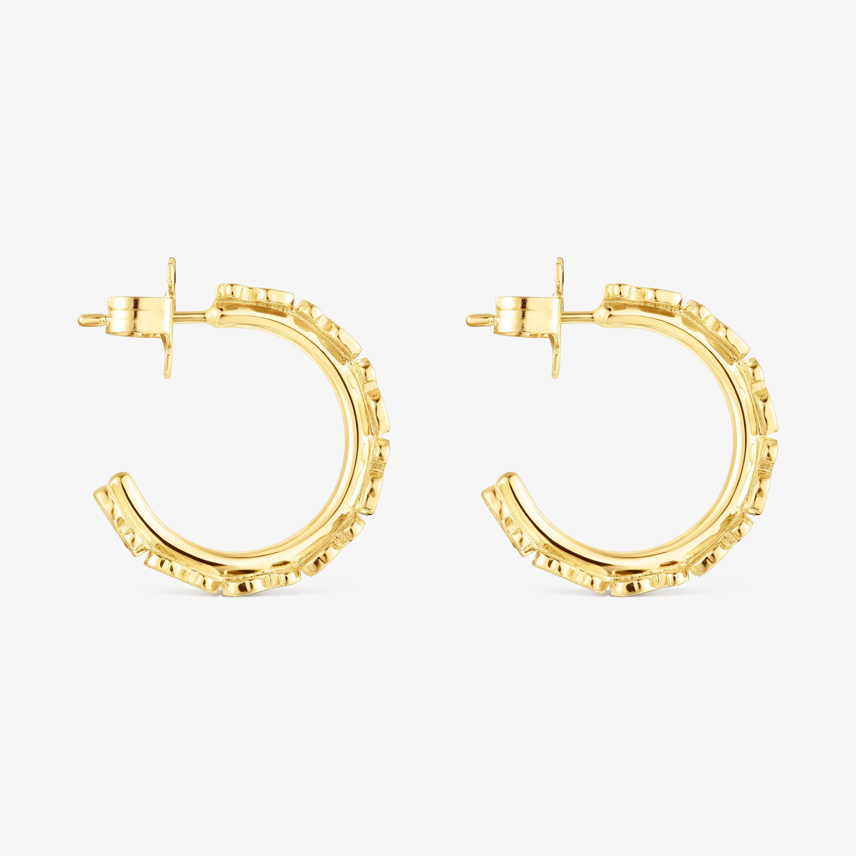 Silver vermeil Straight hoop Earrings