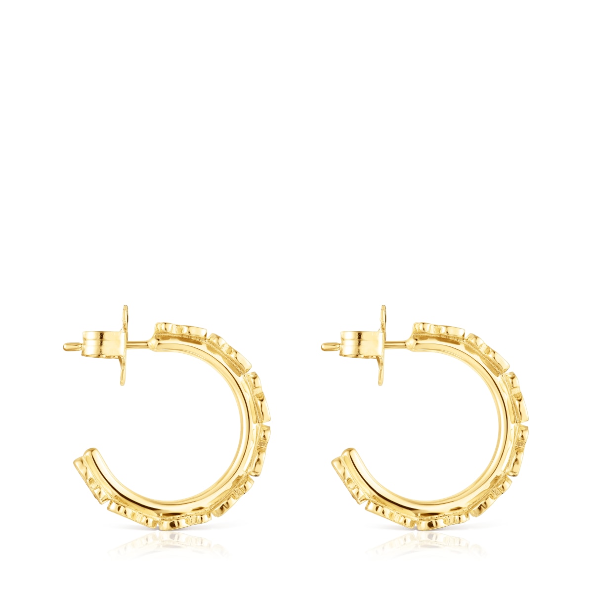 Pendientes aro con baño de oro 18 kt sobre plata Straight