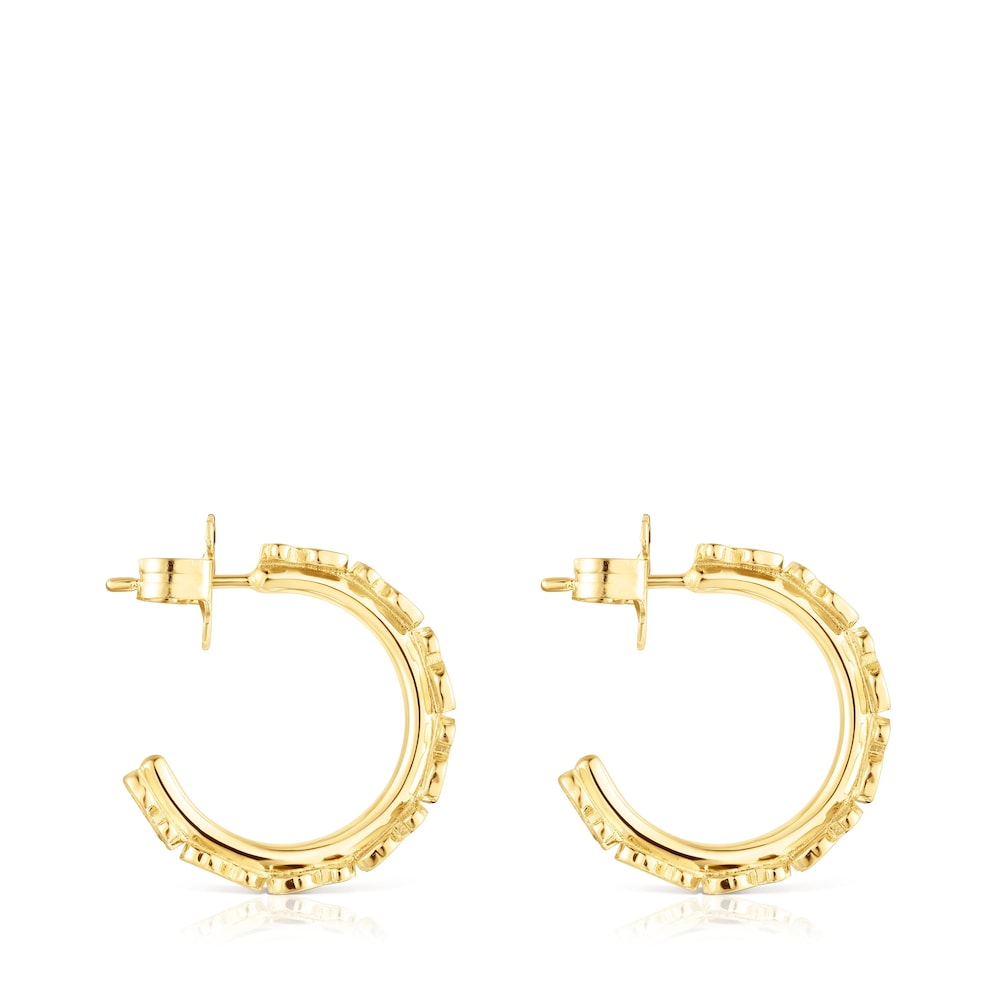 Pendientes aro con baño de oro 18 kt sobre plata Straight Pendientes aro con baño de oro 18 kt sobre plata Straight