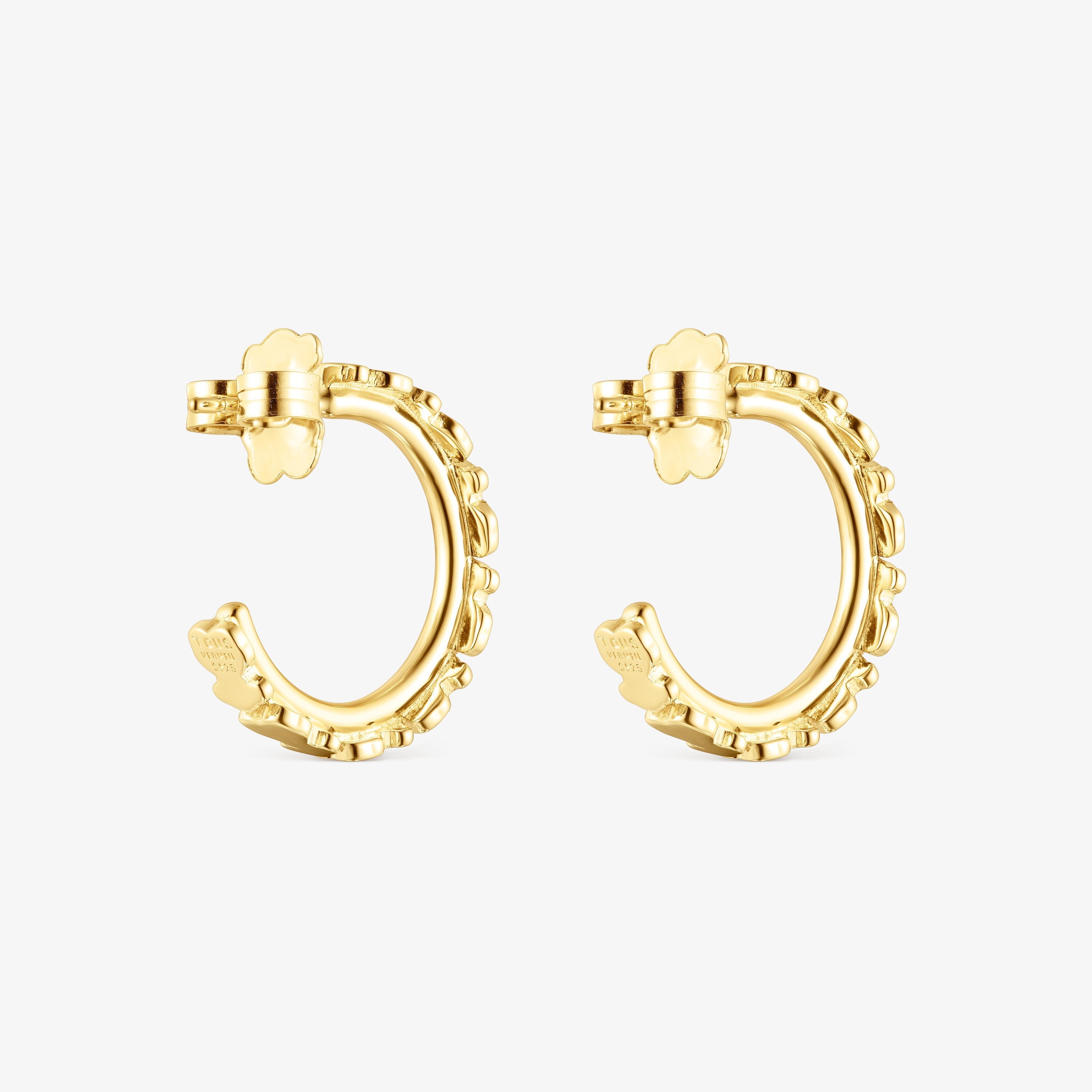 Silver vermeil Straight hoop Earrings