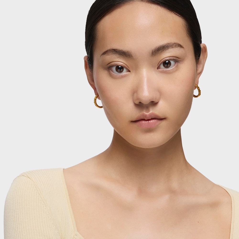 TOUS Straight kolczyki koła ze srebra Vermeil