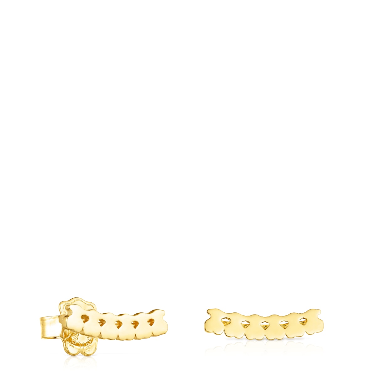 Pendientes trepadores osos con baño de oro 18 kt sobre plata Straight