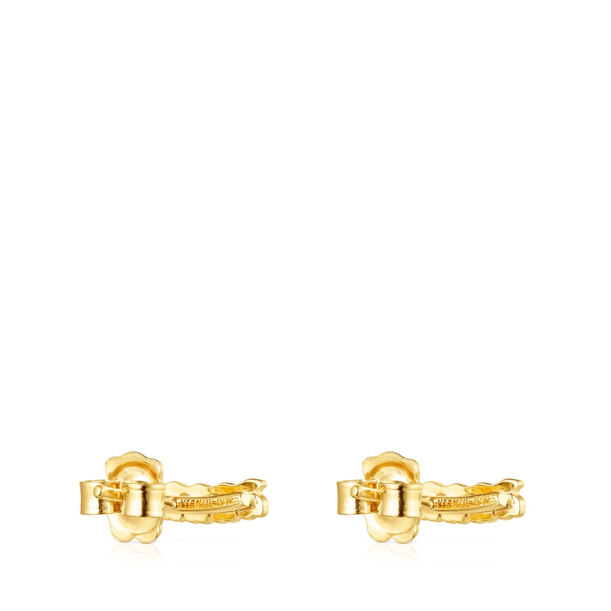 Pendientes trepadores osos con baño de oro 18 kt sobre plata Straight