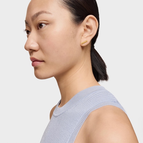 Pendientes trepadores osos con baño de oro 18 kt sobre plata Straight