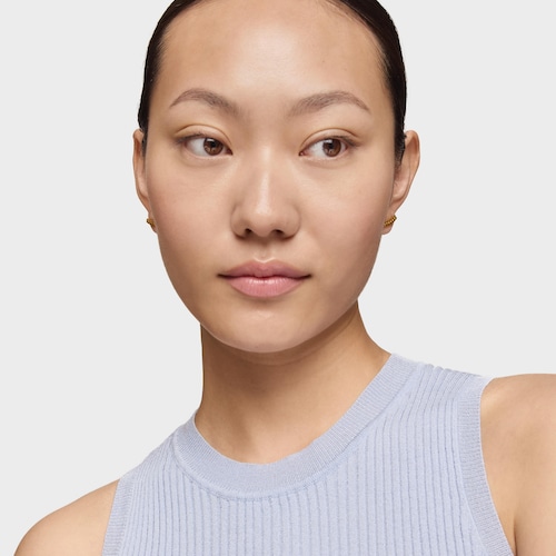 Pendientes trepadores osos con baño de oro 18 kt sobre plata Straight