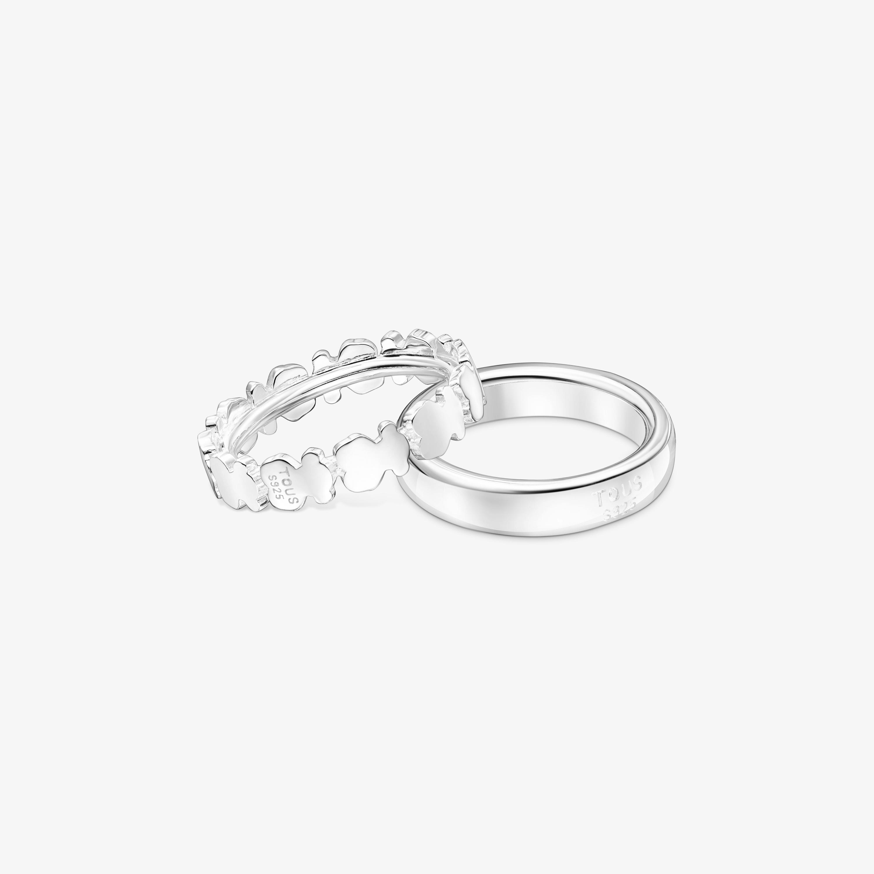 TOUSセット Set of Silver Straight Rings | TOUS