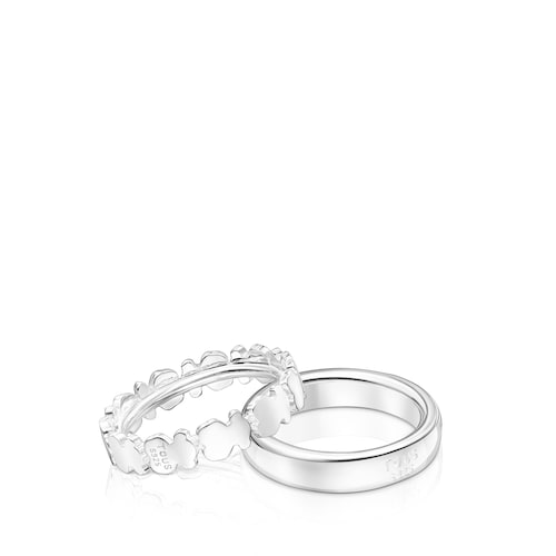 Set of Silver Straight Rings