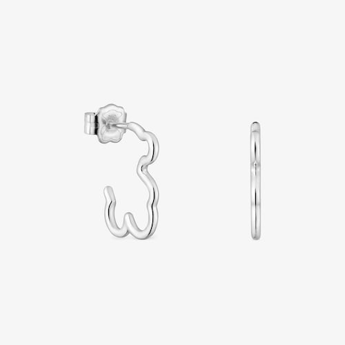 Aretes aro de plata motivo oso New Silueta