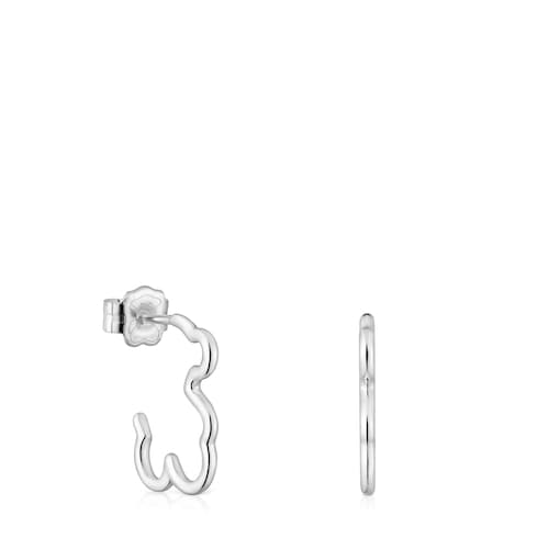 Aretes aro de plata motivo oso New Silueta