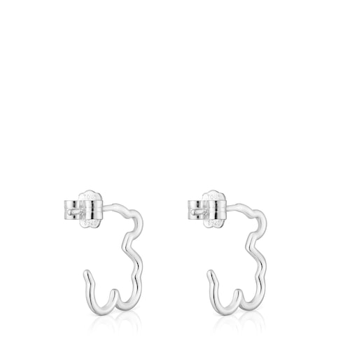 Aretes aro de plata motivo oso New Silueta