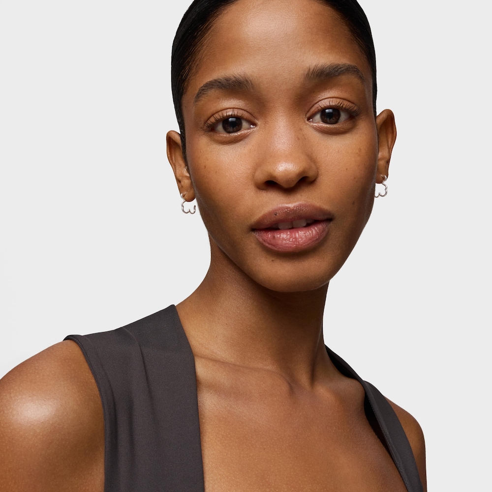 Brincos argola em prata motivo urso New Silueta