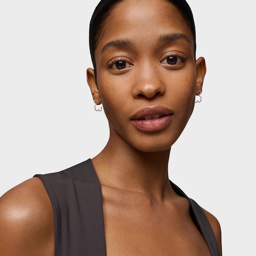 Aretes aro de plata motivo oso New Silueta