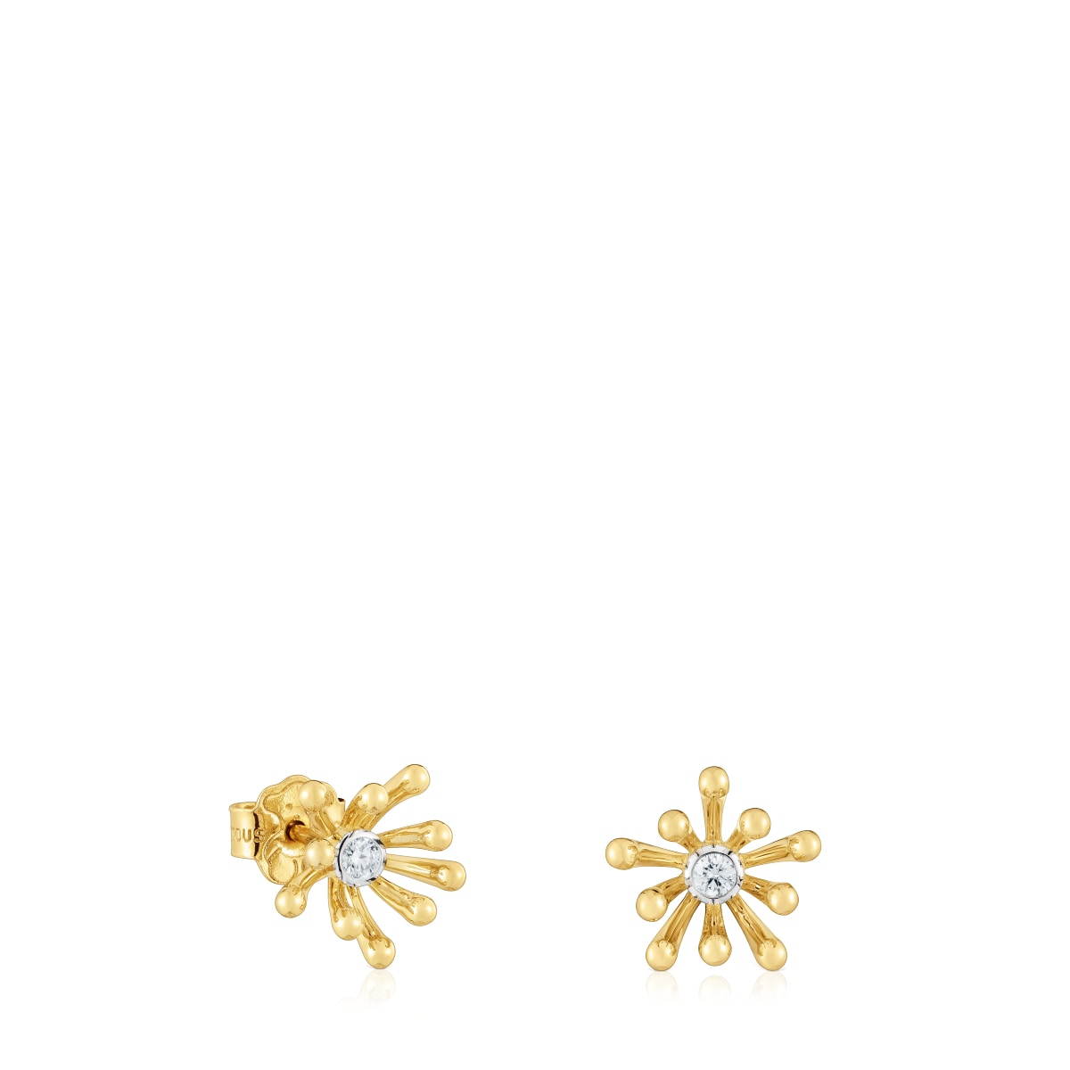Gold Earrings with diamonds Daisy