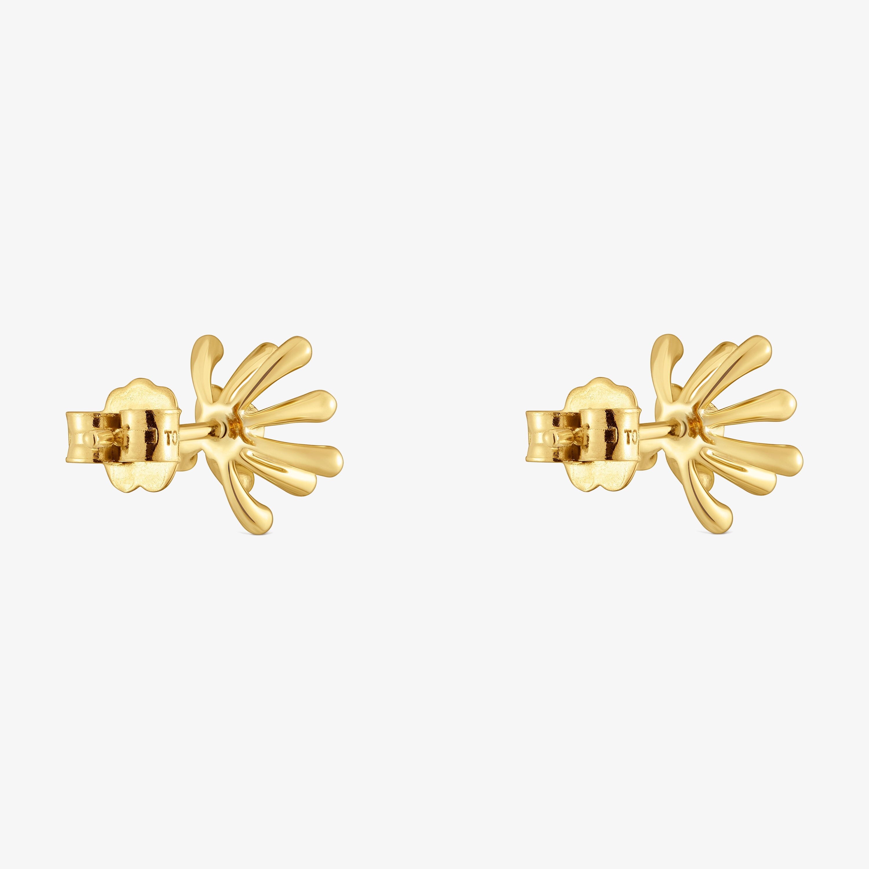 18K solid gold Earrings with diamonds Daisy