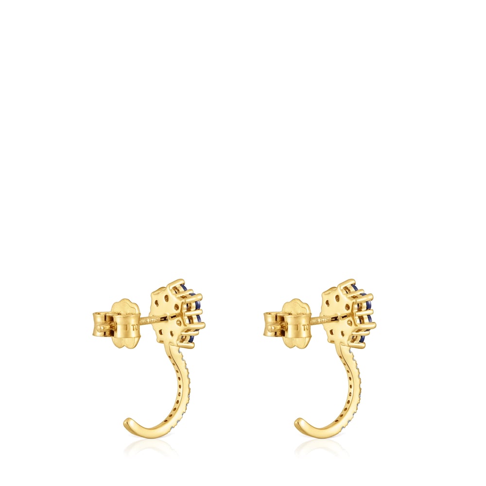 Pendientes de oro, gemas y diamantes Daisy image number 2