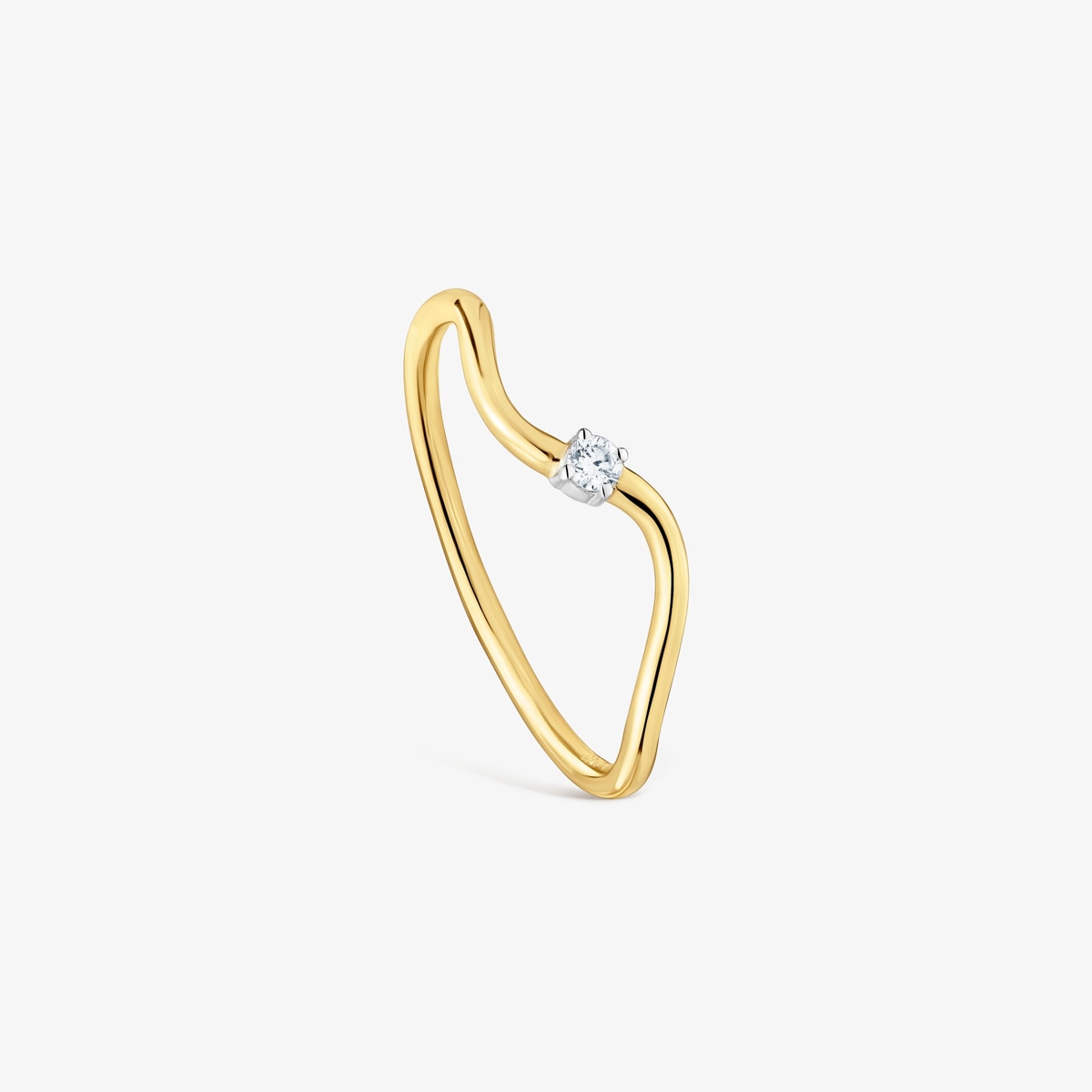 Tous - Anillo Onda De Oro Y Diamantes Daisy Talla 12