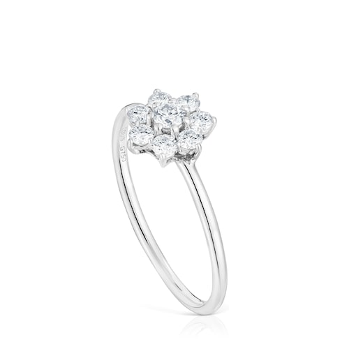 White gold Ring with diamond Daisy