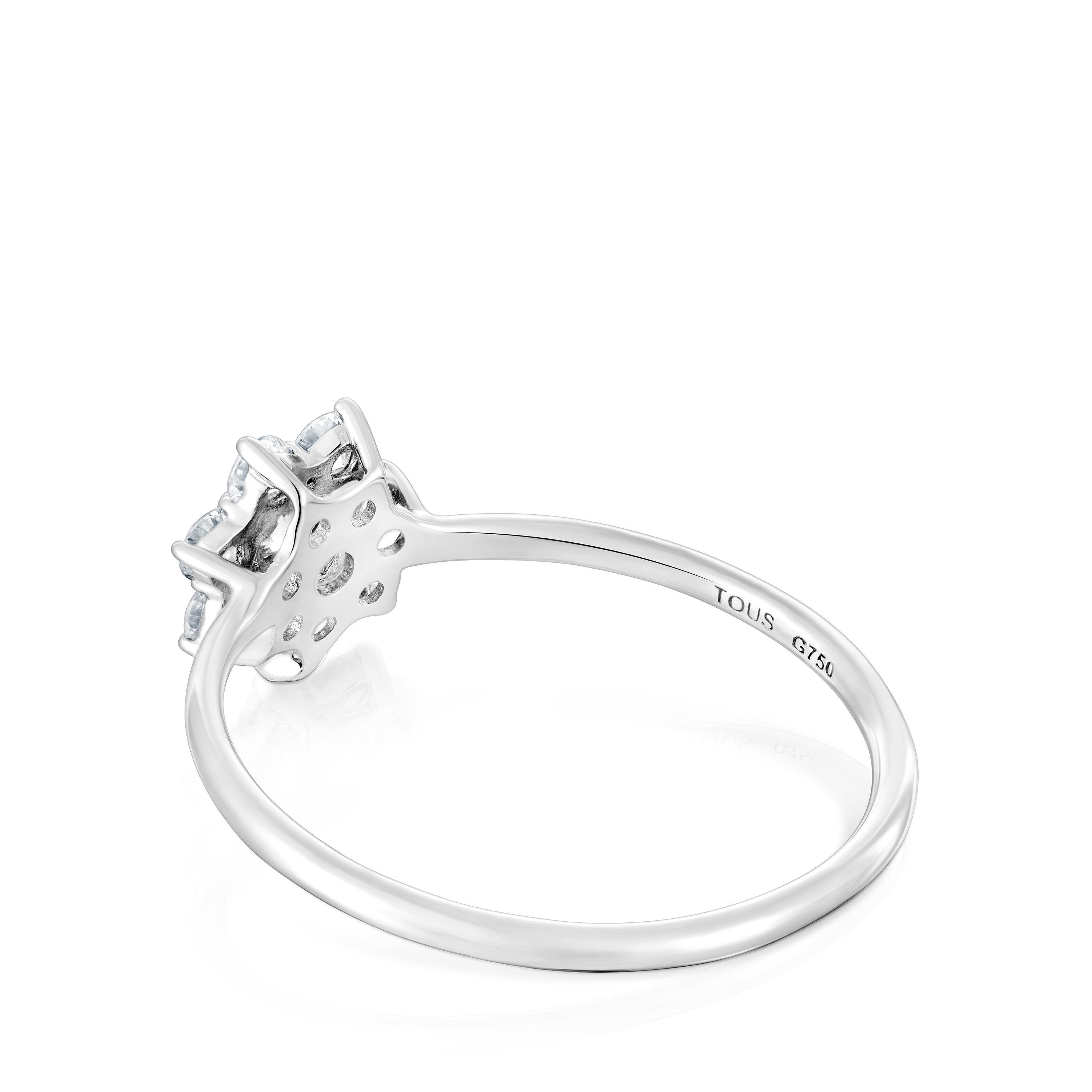 White gold Ring with diamond Daisy