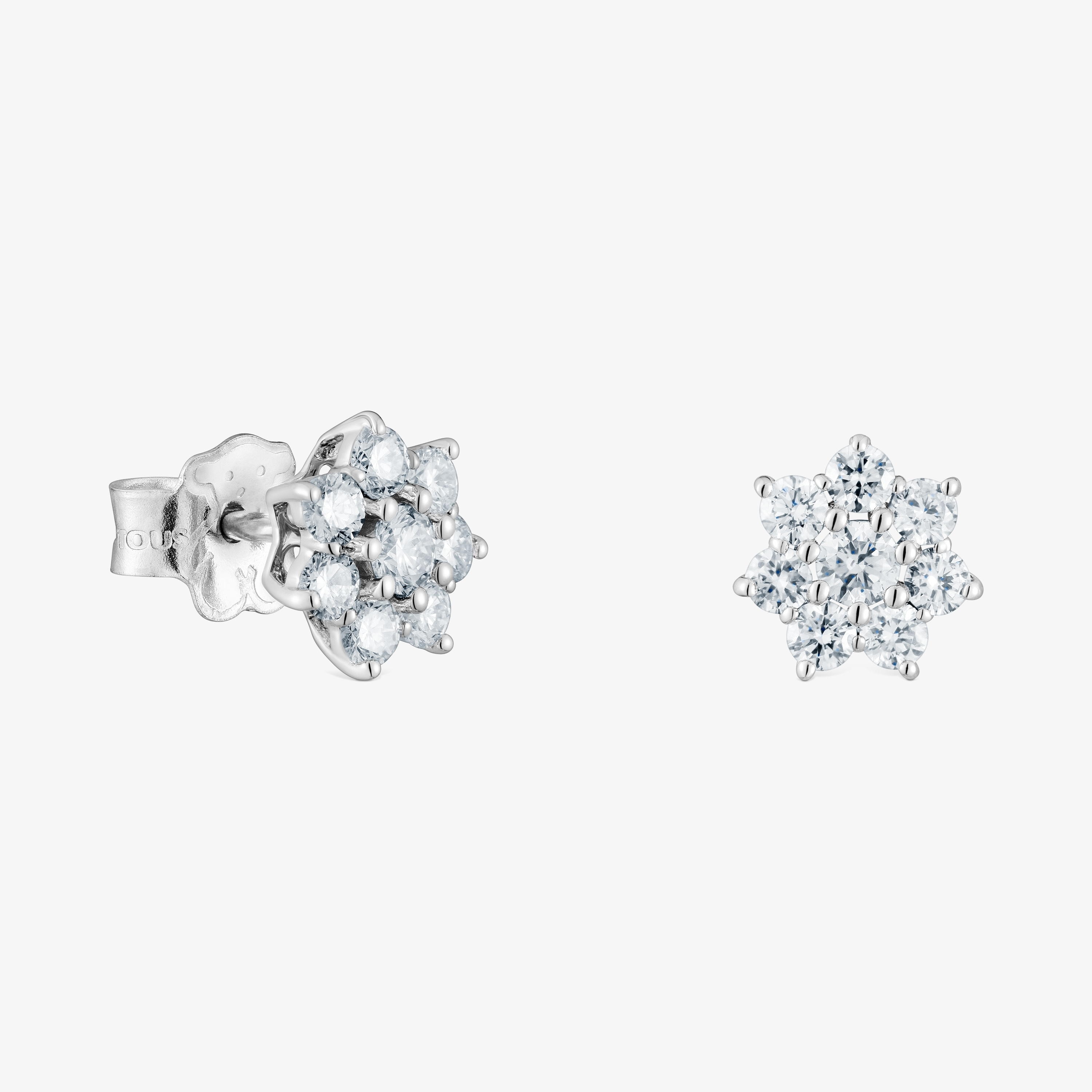 18K white gold Earrings with diamonds Daisy