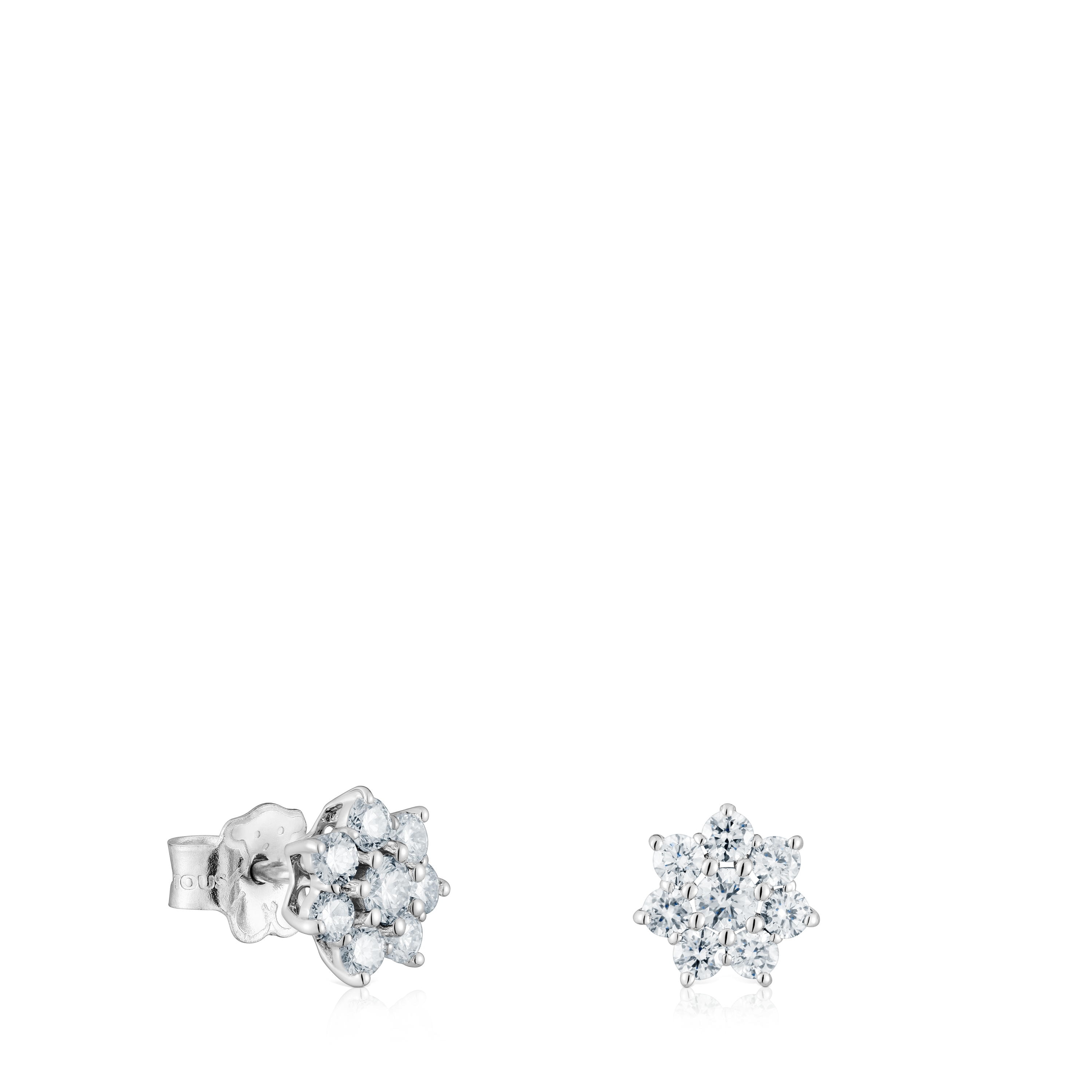 White gold Earrings with diamonds Daisy
