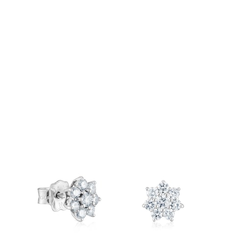 White gold Earrings with diamonds Daisy