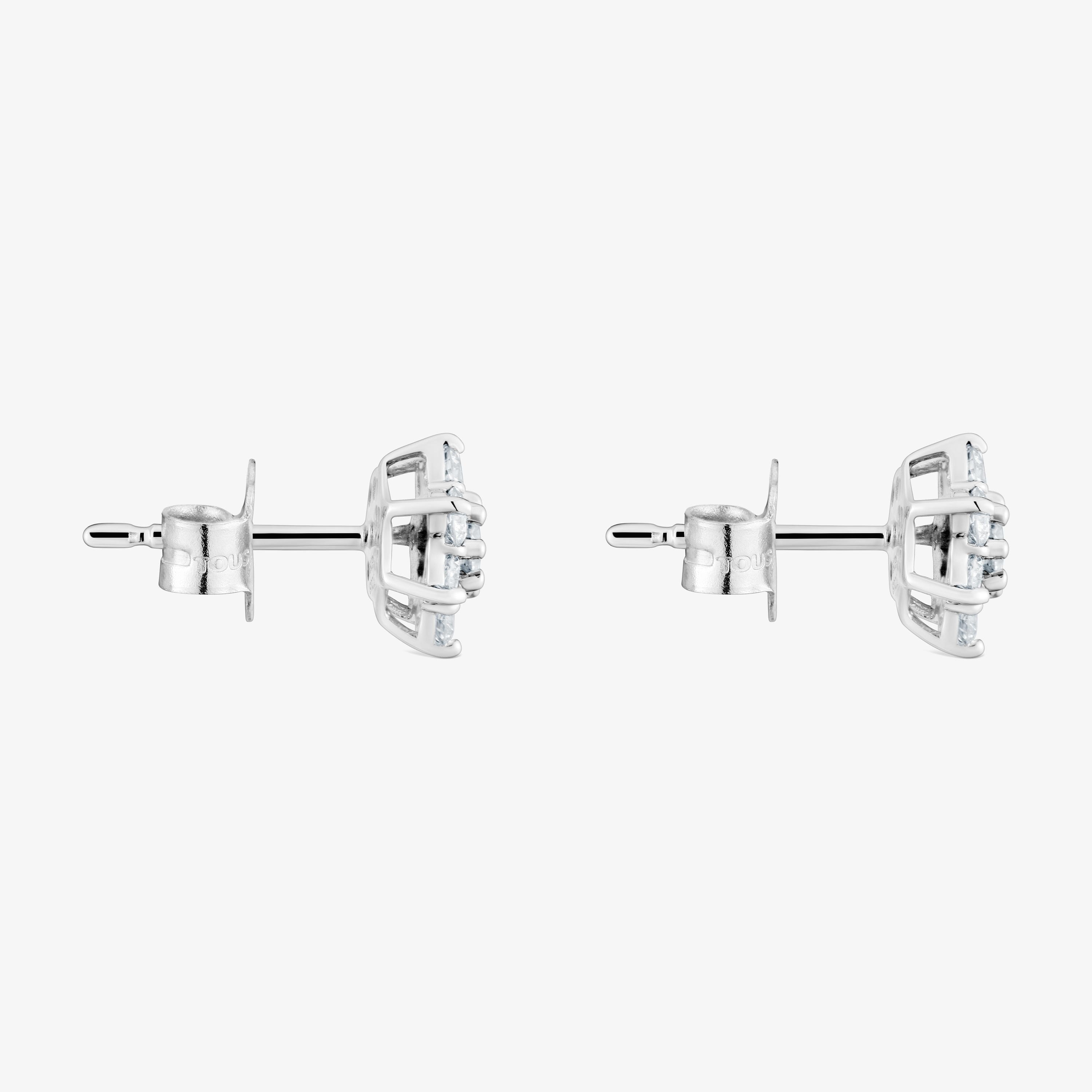 18K white gold Earrings with diamonds Daisy