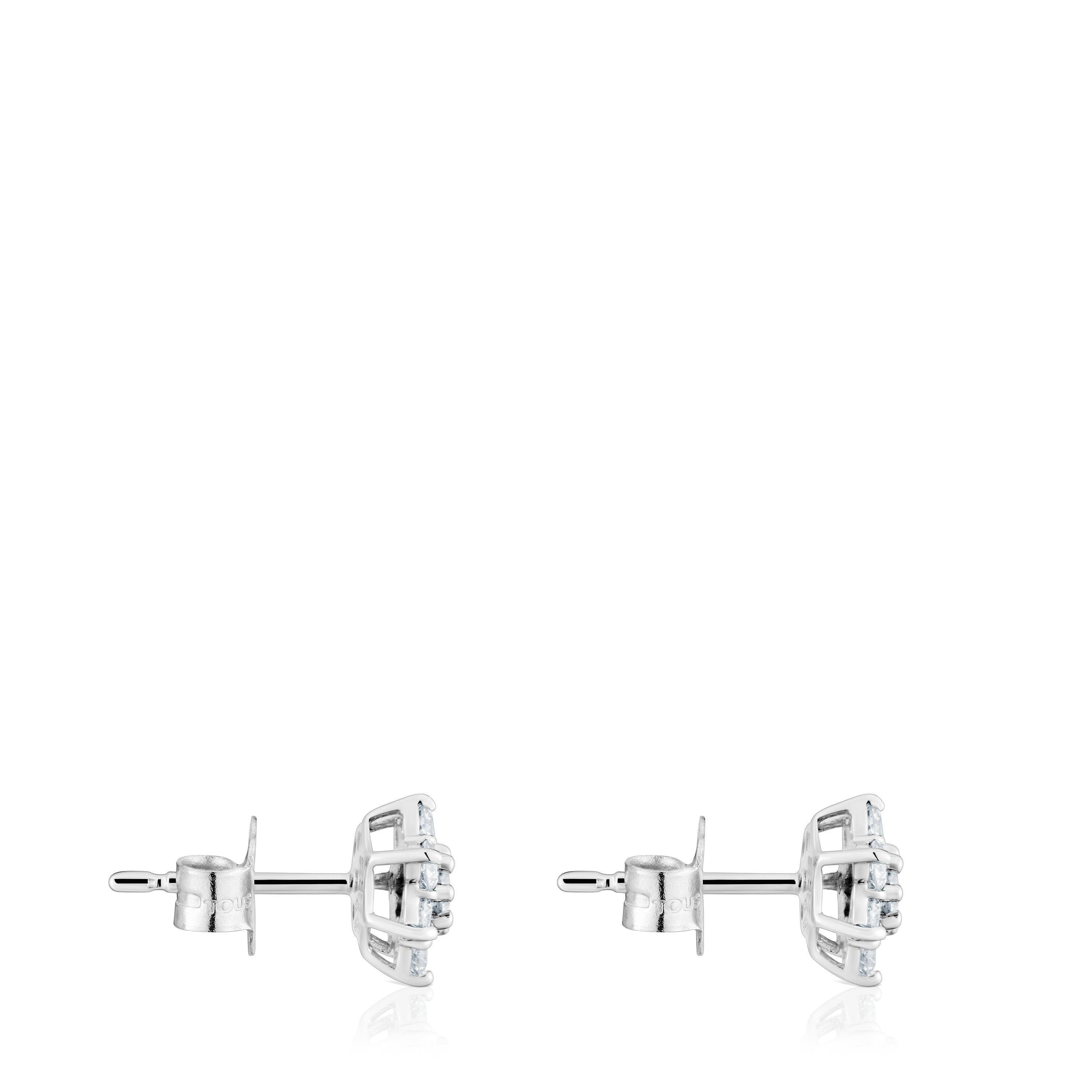 White gold Earrings with diamonds Daisy